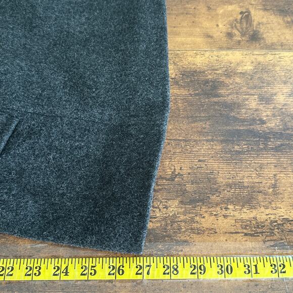 Izzi Collections 100 Wool Pea Coat Large Charcoal Gray Dark Academia Goth Preppy - Picture 4 of 8